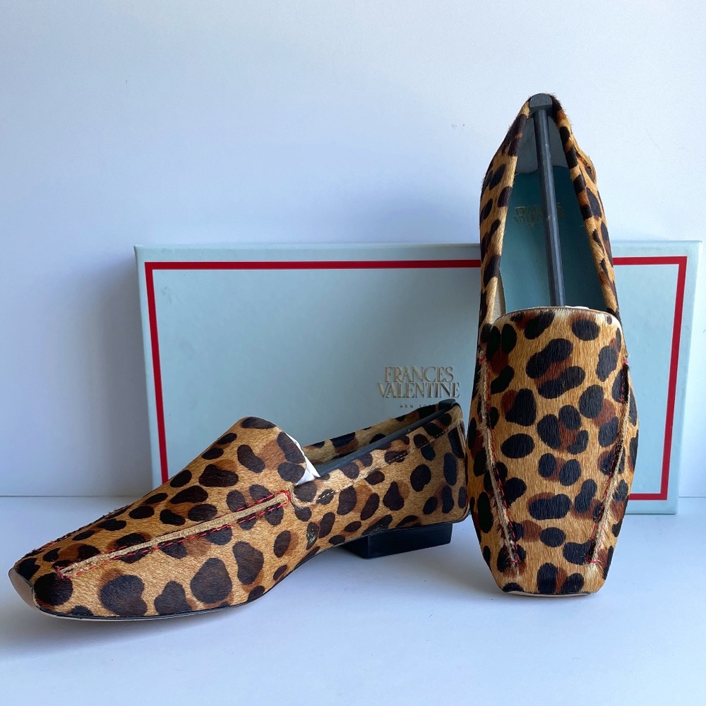 Frances Valentine Leopard Haircalf Loafer